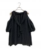 GRACE CONTINENTALグレースコンチネンタル）の古着「チュールフリルフレアトップ」｜ブラック