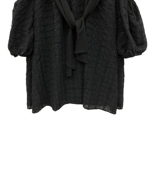 GRACE CONTINENTAL（グレースコンチネンタル）GRACE CONTINENTAL (グレースコンチネンタル) チュールフリルフレアトップ ブラック サイズ:36の古着・服飾アイテム