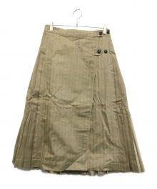 45R（フォーティファイブ・アール）の古着「ギャバブルタイルのプリーツスカート」｜ベージュ