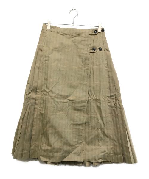45R（フォーティファイブ・アール）45R (フォーティファイブ・アール) ギャバブルタイルのプリーツスカート ベージュ サイズ:SIZE 2の古着・服飾アイテム