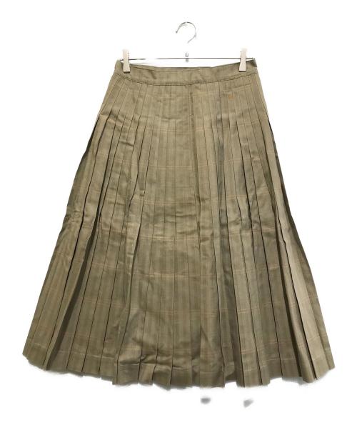 45R（フォーティファイブ・アール）45R (フォーティファイブ・アール) ギャバブルタイルのプリーツスカート ベージュ サイズ:SIZE 2の古着・服飾アイテム