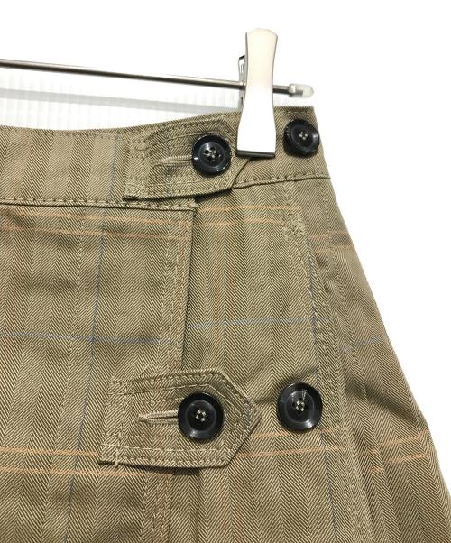 45R（フォーティファイブ・アール）45R (フォーティファイブ・アール) ギャバブルタイルのプリーツスカート ベージュ サイズ:SIZE 2の古着・服飾アイテム