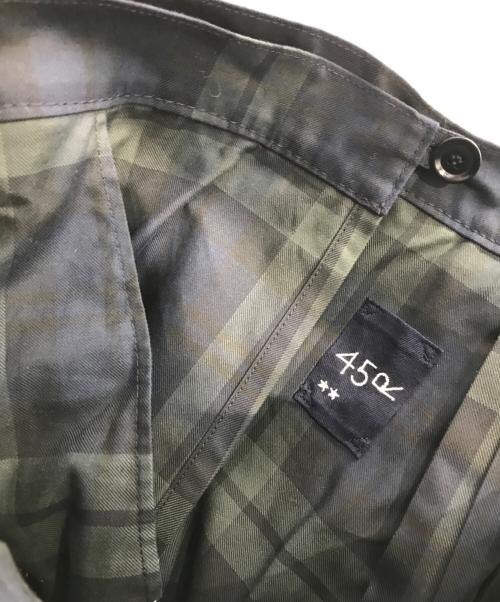 45R（フォーティファイブ・アール）45R (フォーティファイブ・アール) ギャバブルタイルのプリーツスカート ネイビー サイズ:2の古着・服飾アイテム