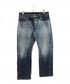 KOJIMA GENESコジマジーンズ）の古着「23ozセルビッチユーズドウェルストレートジーンズ」｜インディゴ