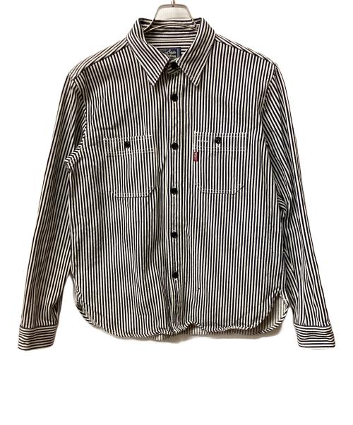 STUDIO D'ARTISAN（ステュディオダルチザン）STUDIO D'ARTISAN (ステュディオダルチザン) 14ozヒッコリーワークシャツ ネイビー サイズ:40の古着・服飾アイテム