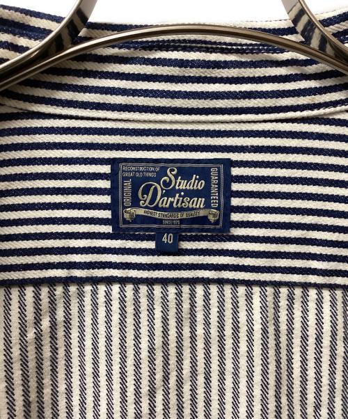STUDIO D'ARTISAN（ステュディオダルチザン）STUDIO D'ARTISAN (ステュディオダルチザン) 14ozヒッコリーワークシャツ ネイビー サイズ:40の古着・服飾アイテム
