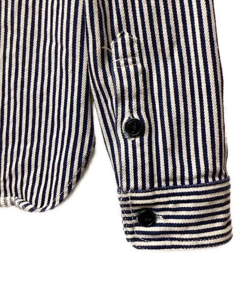 STUDIO D'ARTISAN（ステュディオダルチザン）STUDIO D'ARTISAN (ステュディオダルチザン) 14ozヒッコリーワークシャツ ネイビー サイズ:40の古着・服飾アイテム