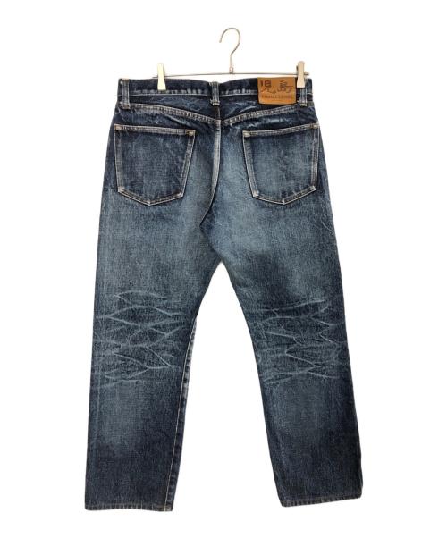 KOJIMA GENES（コジマジーンズ）KOJIMA GENES (コジマジーンズ) 23ozセルビッチユーズドウェルストレートジーンズ ブルー サイズ:36の古着・服飾アイテム