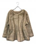 ENEUエヌー）の古着「バックギャザーフェイクファーコート」｜ベージュ