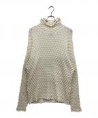 MAISON SPECIALメゾンスペシャル）の古着「トゲトゲタートルネックニット」｜ホワイト