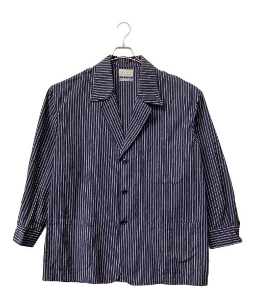 Marvine Pontiak Shirt Makers（マーヴィンポンティアックシャツメイカーズ）Marvine Pontiak Shirt Makers (マーヴィンポンティアックシャツメイカーズ) 3 Button Shirt Jacket(３ボタンシャツジャケット) ネイビー サイズ:Freeの古着・服飾アイテム