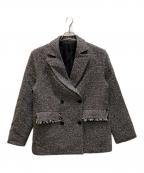 Blueleaブルレア）の古着「ツイードダブルジャケット」｜ホワイト×ブラック