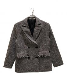 Bluelea（ブルレア）の古着「ツイードダブルジャケット」｜ホワイト×ブラック