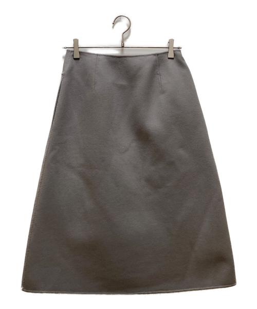 DRAWER（ドゥロワー）Drawer (ドゥロワー) ウールケヌキラップスカート グレー サイズ:36の古着・服飾アイテム