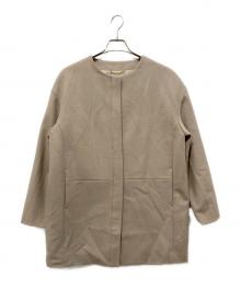 UNTITLED（アンタイトル）の古着「カシミヤ混ノーカラーコート」｜ベージュ