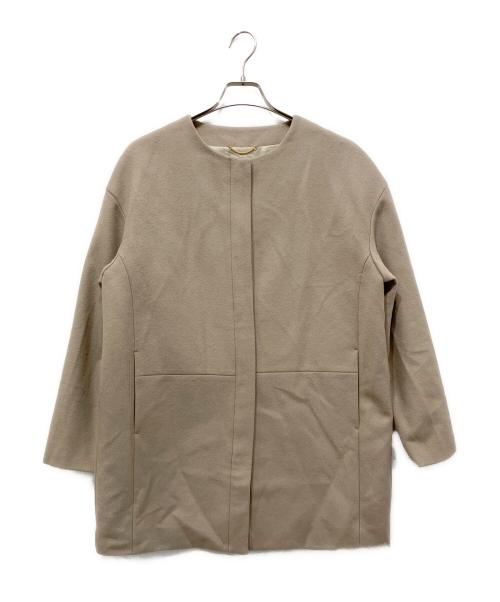 UNTITLED（アンタイトル）UNTITLED (アンタイトル) カシミヤ混ノーカラーコート ベージュ サイズ:4の古着・服飾アイテム