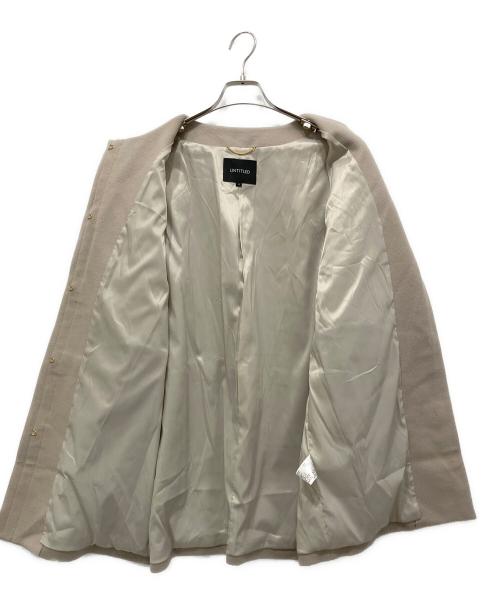 UNTITLED（アンタイトル）UNTITLED (アンタイトル) カシミヤ混ノーカラーコート ベージュ サイズ:4の古着・服飾アイテム