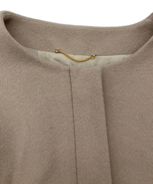 UNTITLED（アンタイトル）UNTITLED (アンタイトル) カシミヤ混ノーカラーコート ベージュ サイズ:4の古着・服飾アイテム