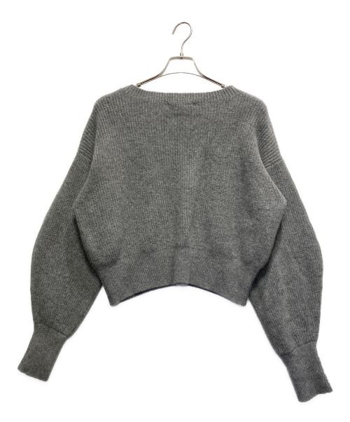 Curensology（カレンソロジー）Curensology (カレンソロジー) ウールカシミヤステッチVネックプルオーバー グレー サイズ:FREEの古着・服飾アイテム