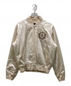 POLO RALPH LAURENポロ・ラルフローレン）の古着「ロゴ & クレスト サテン ボンバー ジャケット」｜ベージュ
