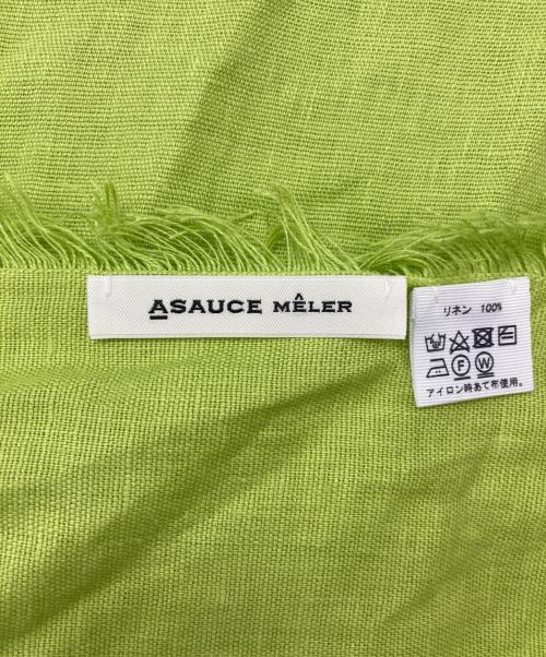 ASAUCE MELER（アソースメレ）ASAUCE MELER (アソースメレ) リネンストール グリーンの古着・服飾アイテム