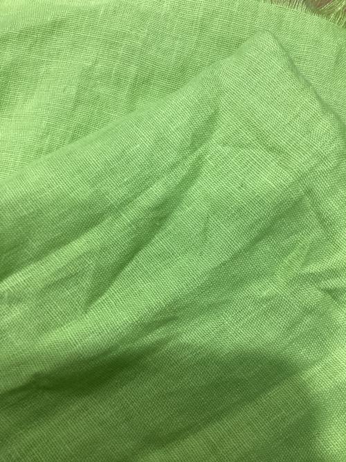 ASAUCE MELER（アソースメレ）ASAUCE MELER (アソースメレ) リネンストール グリーンの古着・服飾アイテム