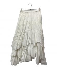 CASA FLINE（カーサフライン）の古着「コットンティアードスカート」｜ホワイト