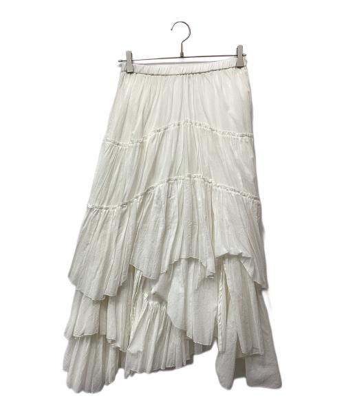 CASA FLINE（カーサフライン）CASA FLINE (カーサフライン) コットンティアードスカート ホワイト サイズ:36の古着・服飾アイテム