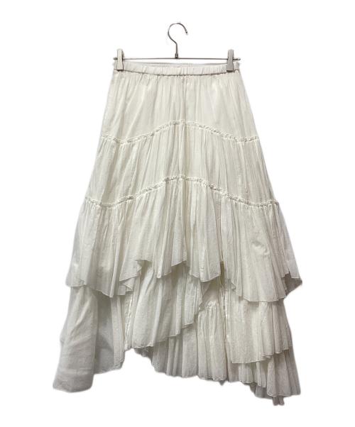 CASA FLINE（カーサフライン）CASA FLINE (カーサフライン) コットンティアードスカート ホワイト サイズ:36の古着・服飾アイテム