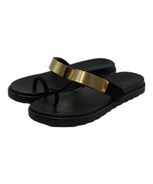 il Sandalo（イルサンダロ）の古着「ゴールドプレートサムループサンダル」｜ブラック