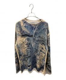 Acne studios（アクネ ストゥディオス）の古着「プリントセーター」｜ブルー×ホワイト