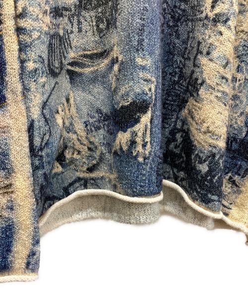 Acne studios（アクネ ストゥディオス）Acne studios (アクネ ストゥディオス) プリントセーター ブルー×ホワイト サイズ:Lの古着・服飾アイテム