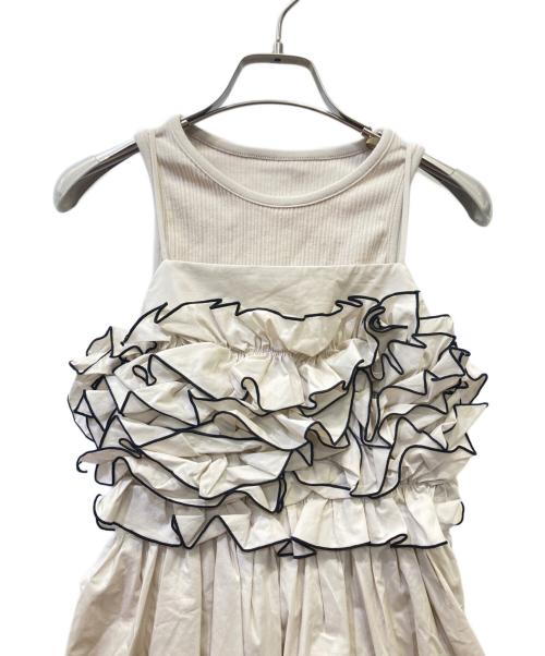 Snidel（スナイデル）Snidel (スナイデル) タンクセットフリルキャミワンピース ベージュ 未使用品の古着・服飾アイテム