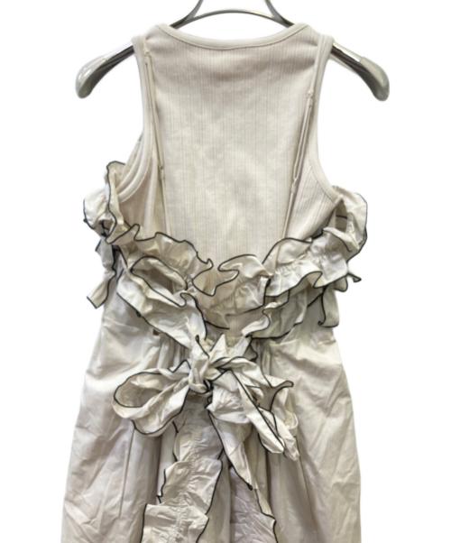 Snidel（スナイデル）Snidel (スナイデル) タンクセットフリルキャミワンピース ベージュ 未使用品の古着・服飾アイテム