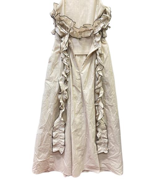 Snidel（スナイデル）Snidel (スナイデル) タンクセットフリルキャミワンピース ベージュ 未使用品の古着・服飾アイテム