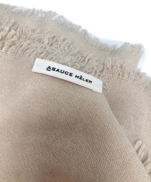 ASAUCE MELER（アソースメレ）ASAUCE MELER (アソースメレ) カシミヤ100% 大判ストール ベージュの古着・服飾アイテム