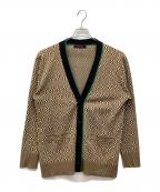 CABANキャバン）の古着「コットンポリエステルジャカードVネックカーディガン」｜ブラウン