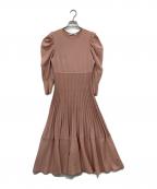 ANAYIアナイ）の古着「ドッキングプリーツ切り替え ワンピース」｜ピンク