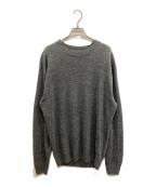 BATONERバトナ―）の古着「WASHED HIGH COUNT LINEN CREW NECK L/S　ウォッシュド　ハイ　カウント　リネン　クリー　ネック」｜グレー