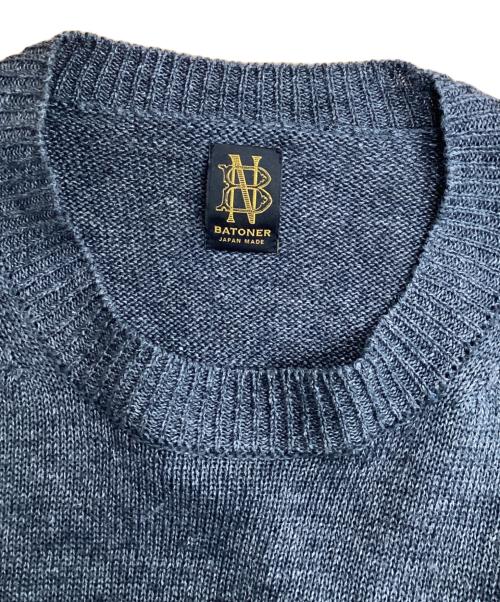 BATONER（バトナ―）BATONER (バトナ―) WASHED HIGH COUNT LINEN CREW NECK L/S　ウォッシュド　ハイ　カウント　リネン　クリー　ネック グレー サイズ:3の古着・服飾アイテム