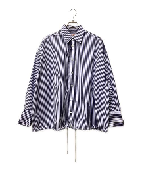 Spick and Span（スピック＆スパン）Spick and Span (スピック＆スパン) CO/PEストライプヘムギャザーシャツ ブルー サイズ:-の古着・服飾アイテム