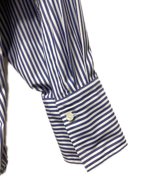 Spick and Span（スピック＆スパン）Spick and Span (スピック＆スパン) CO/PEストライプヘムギャザーシャツ ブルー サイズ:-の古着・服飾アイテム