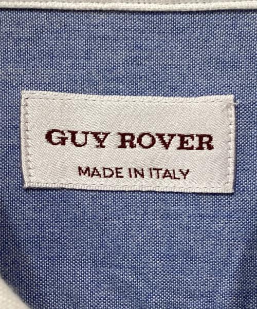 GUY ROVER（ギローバー）GUY ROVER (ギローバー) 丸襟シャツ ブルー×ホワイト サイズ:41の古着・服飾アイテム