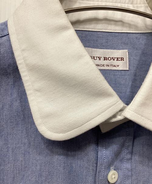 GUY ROVER（ギローバー）GUY ROVER (ギローバー) 丸襟シャツ ブルー×ホワイト サイズ:41の古着・服飾アイテム