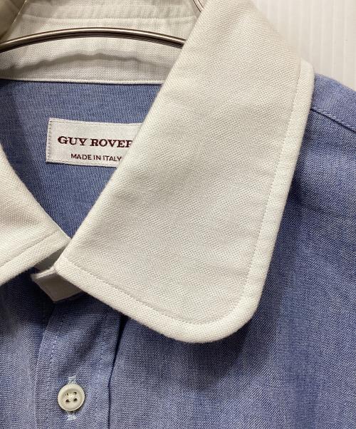 GUY ROVER（ギローバー）GUY ROVER (ギローバー) 丸襟シャツ ブルー×ホワイト サイズ:41の古着・服飾アイテム