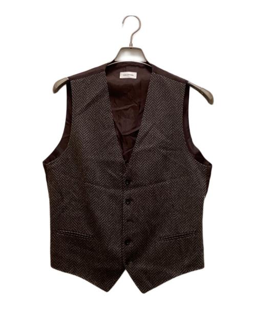 TAGLIATORE（タリアトーレ）TAGLIATORE (タリアトーレ) BRIAN/F ヘリンボーンジレ ブラウン サイズ:50の古着・服飾アイテム