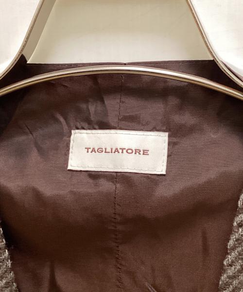 TAGLIATORE（タリアトーレ）TAGLIATORE (タリアトーレ) BRIAN/F ヘリンボーンジレ ブラウン サイズ:50の古着・服飾アイテム