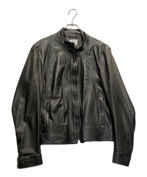 EMMETI（エンメティ）EMMETI (エンメティ) BEAMS (ビームス) 別注シングルレザーライダース ブラック サイズ:50の古着・服飾アイテム