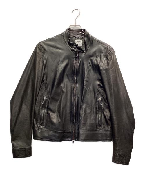 EMMETI（エンメティ）EMMETI (エンメティ) BEAMS (ビームス) 別注シングルレザーライダース ブラック サイズ:50の古着・服飾アイテム