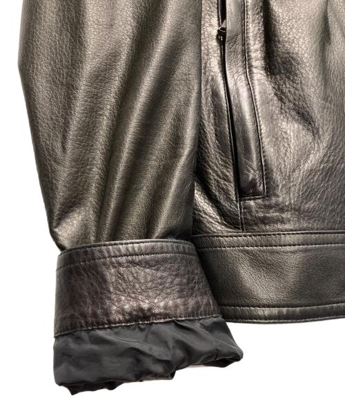 EMMETI（エンメティ）EMMETI (エンメティ) BEAMS (ビームス) 別注シングルレザーライダース ブラック サイズ:50の古着・服飾アイテム